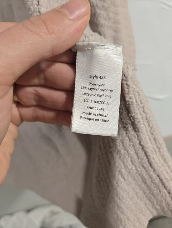 Barefoot Dreams• Cozychic Lite Lounge Open-Front Cardigan - Light Mauve. Sz S - Picture 9 of 12